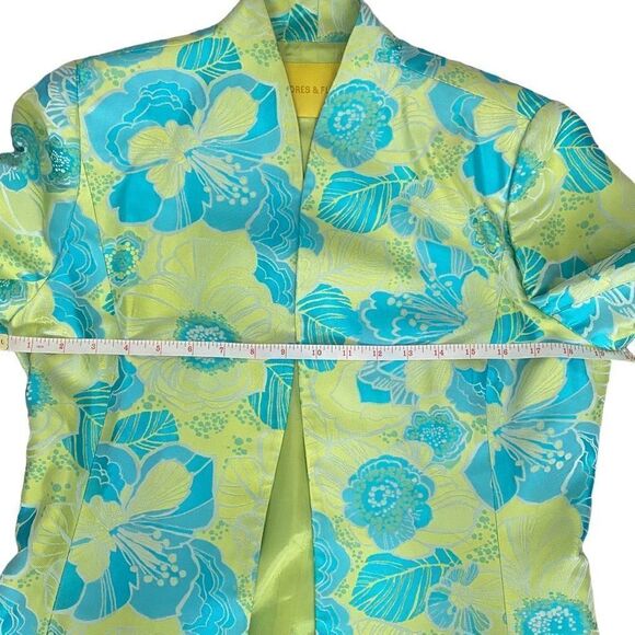 Flores And Flores Green And Blue Floral Blazer Lined SZ 100 Bright, MY23 - Picture 7 of 11